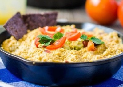 Healthy Super Bowl Southwestern Vegan Queso-Mole