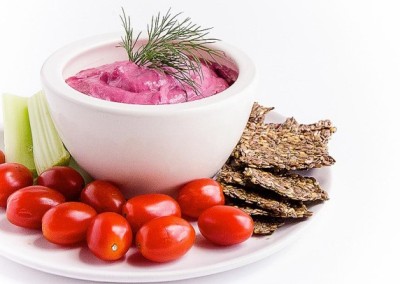 Super Sprouted Beet Hummus