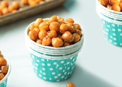 Kid-a-licious Maple-Cinnamon Roasted Chickpeas